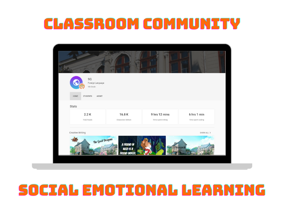 A peek at the class showcase — every student's published projects in one place